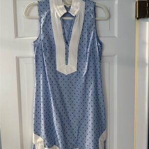 Sail to Sable Blue and White Sleeveless Dress